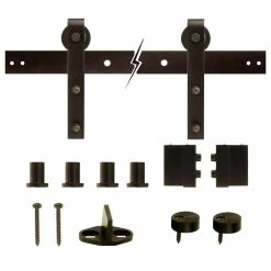 Cheap ✨ Everbilt 72 in. Dark Oil-Rubbed Bronze Strap Sliding Barn Door Track and Hardware Kit 🥰