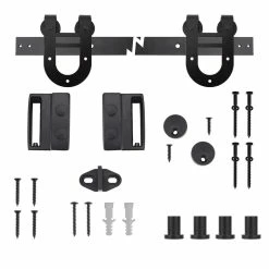 Brand new ❤️ Everbilt 72 in. Black Horseshoe Sliding Barn Door Track and Hardware Kit 🎉