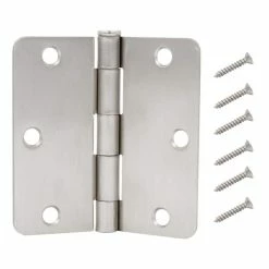 Best Pirce ✔️ Everbilt 3-1/2 in. Satin Nickel 1/4 in. Radius Door Hinges Value Pack (3-Pack) ❤️