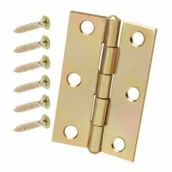 Best Pirce 🎉 Everbilt 2-1/2 in. Satin Brass Non-Removable Pin Narrow Utility Hinges (2-Pack) 🎉
