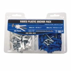 Flash Sale ✨ Everbilt #8-10 White and #10-12 Blue Ribbed Plastic Anchor Pack with Screws (202-Pieces) 👍