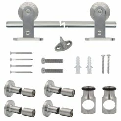 Buy ✨ Everbilt 72 in. Stainless Steel Top Mount Sliding Barn Door Track and Hardware Kit ✔️